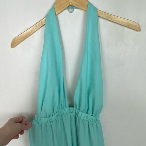 NWT Show Me Your Mumu Luna Halter Maxi Dress Teal Blue Size Small New Tags Boho - Picture 7 of 11